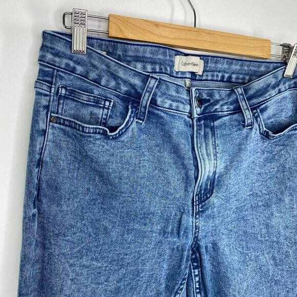 Calvin Klein Jeans Medium Wash Blue Denim Ankle Skinny Jeans Women's Size 12 - Picture 6 of 10